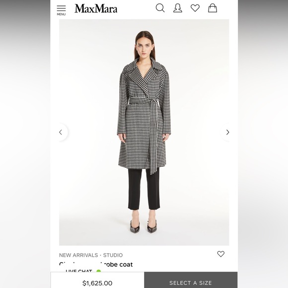 SOLD! NWOT Max Mara Studio Label-cut Alcade Check-Print Wool Wrap Coat Fall - Picture 7 of 17